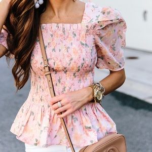 Rachel Parcell Square Neck Smock Top